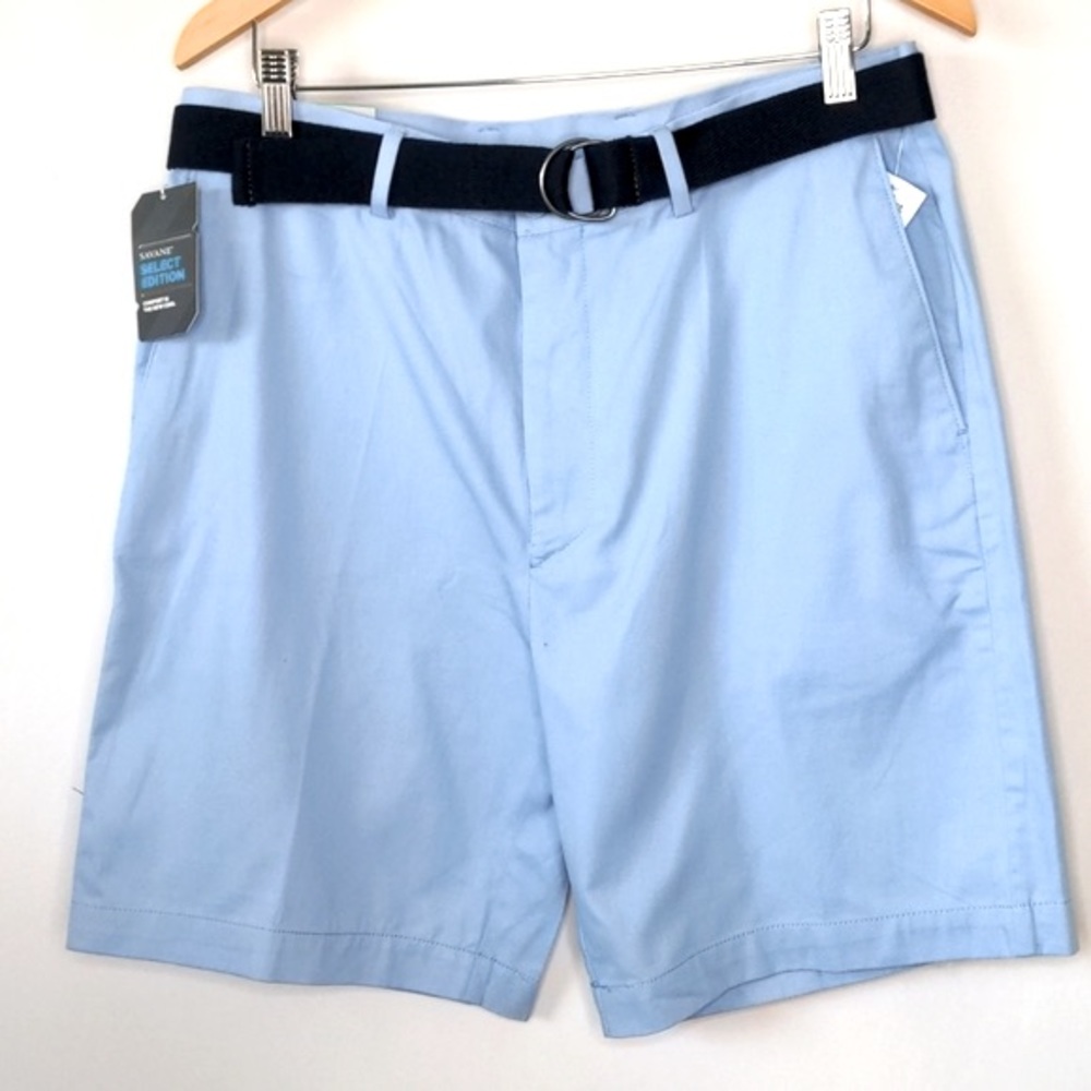 NWT Light Blue Savane Select Comfort Edition Shorts Size 34